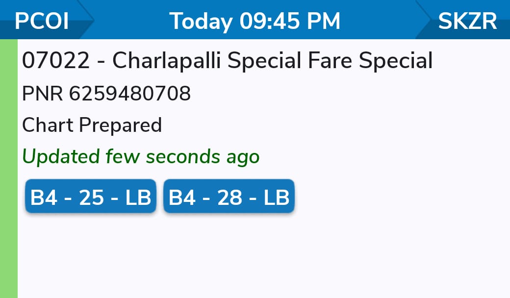 19Chaitu1's tweet photo. Train no: #07022 special train is running at 8 hour delay. Indian Railways collect excess fare for special trains but it is not concerned about the timings. Such a waste of time and money for people traveling on special trains. #CherlapalliSpecialFareSpecial
@RailMinIndia https://t.co/aCfE4ZKSzm