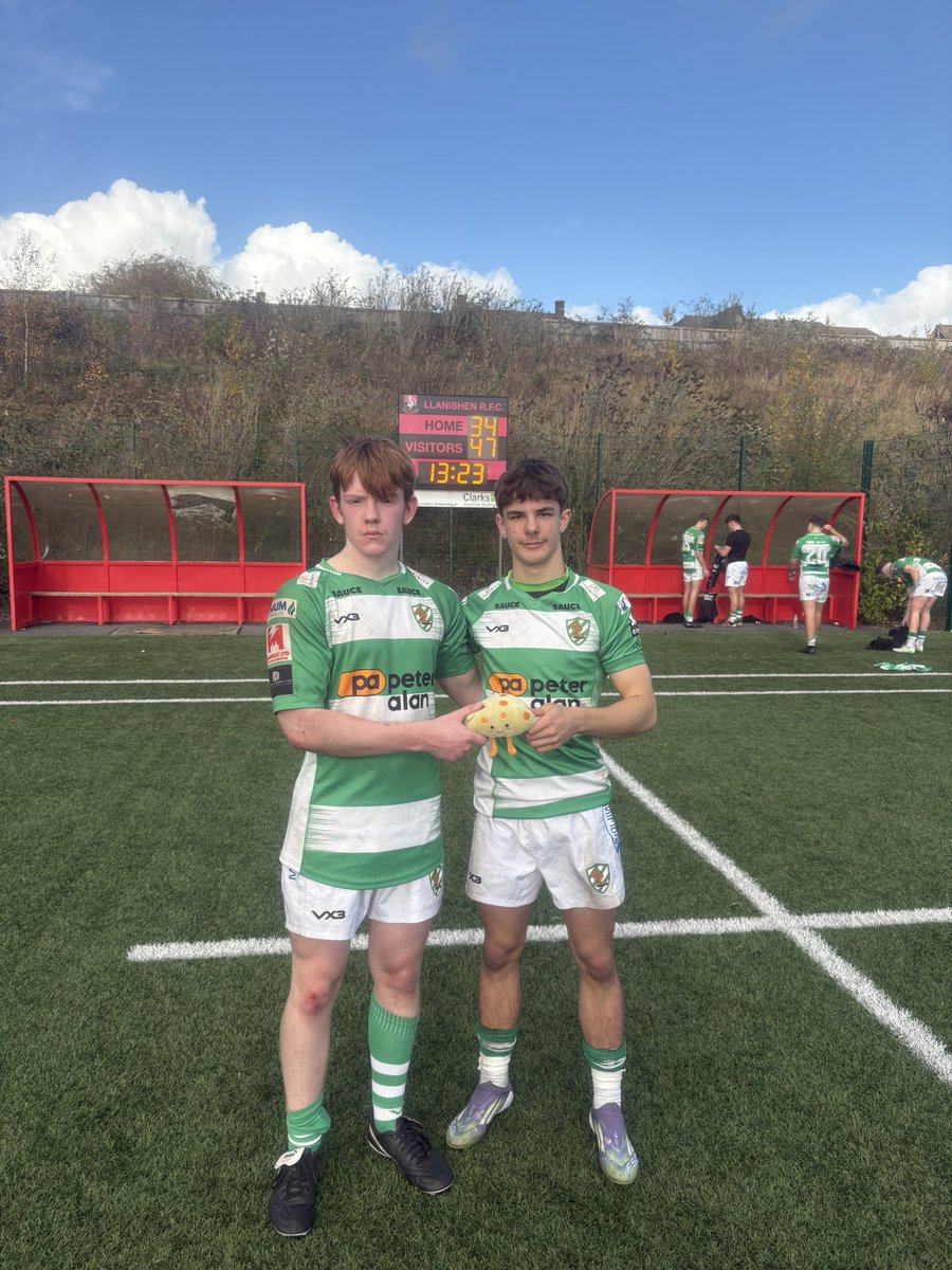 Massive thanks to <a href="/LlanishenU18Y/">Llanishen Youth RFC 25/26 🦁</a> for today’s game with some unbelievable rugby on display by both teams. Always happy to come away with the W after an end to end game.

MoM today was both D and Evan. D was incredible in attack and Evan was solid in defence 🟢⚪️