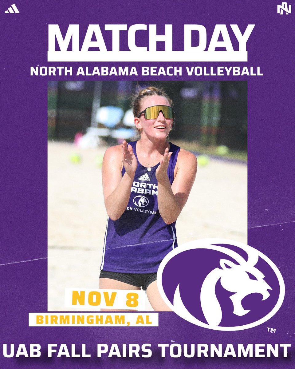 Birmingham-Bound for Fun Under the Sun! ☀️ 

🆚: UAB Fall Pairs Tournament 
📍: Birmingham, AL
🏟️: UAB Beach Volleyball Courts
📊: tinyurl.com/2bshpby9

#RoarLions🦁
