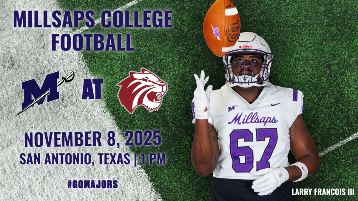MajorAthletics's tweet photo. .@MajorsFootball takes on the Tigers in Texas on Saturday!

🆚 No. 17 Trinity
⏰ 1 p.m.
📍 San Antonio, Texas
🏟 Trinity Multi-Purpose Stadium
🖥 https://t.co/caa4d87EYi
📊 https://t.co/dU0RDEZfGm

#GoMajors https://t.co/IF8RwwzhXU