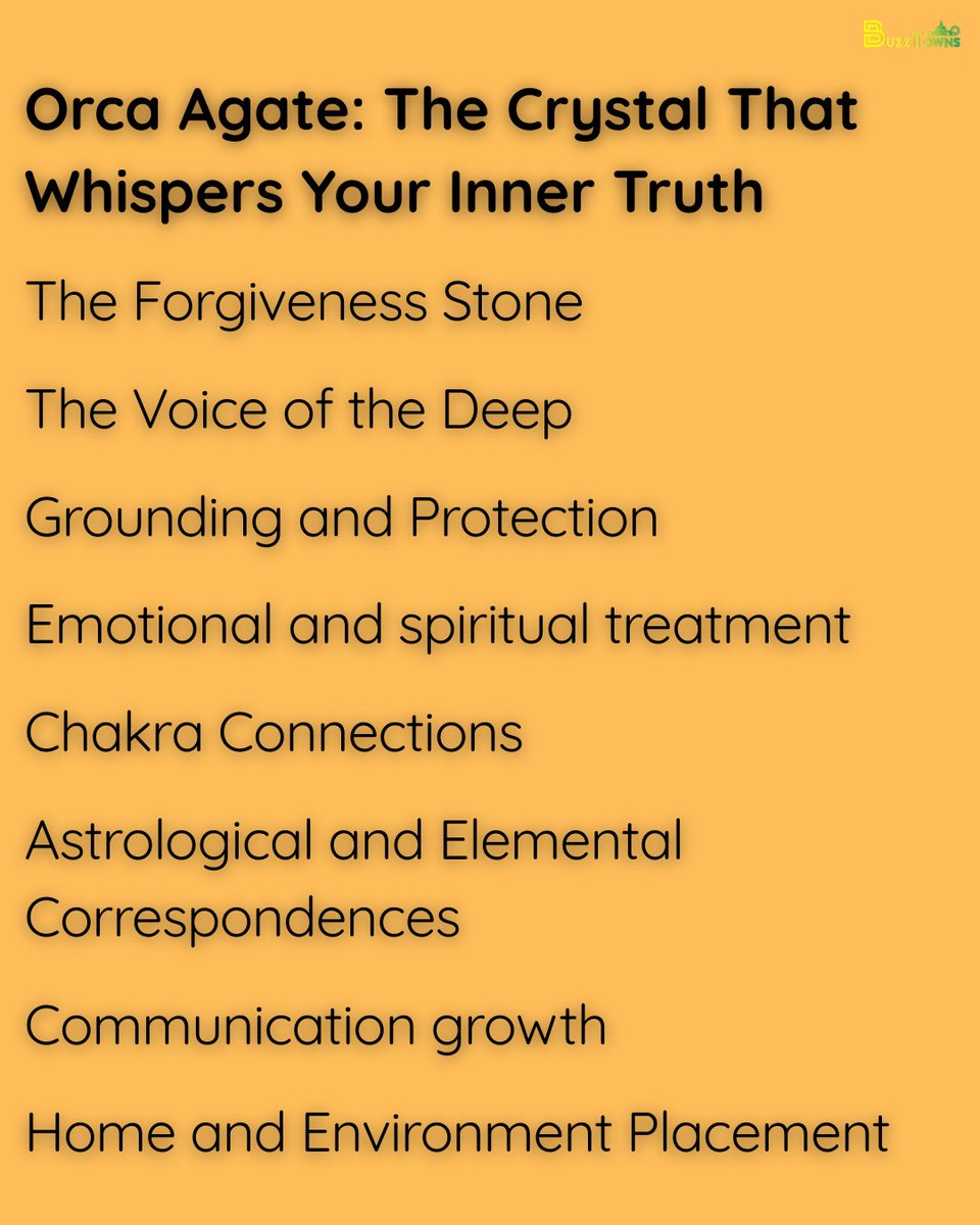 buzztowns's tweet image. If you struggle with self-expression, Orca Agate is your perfect partner. It soothes the throat chakra, helping you communicate your deepest feelings and set necessary boundaries, turning vulnerability into strength.

#SelfExpression #AuthenticLiving 
buzztowns.com/orca-agate-the…