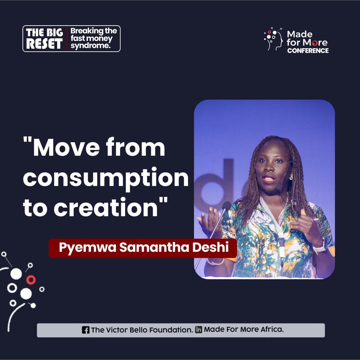 made4moreafrica's tweet image. Powerful insights from Pyemwa Samantha Deshi that stirred minds and sparked purpose. 💡🔥  

#MadeForMoreAfrica2025 #TheBigReset #MFM2025 #VBF