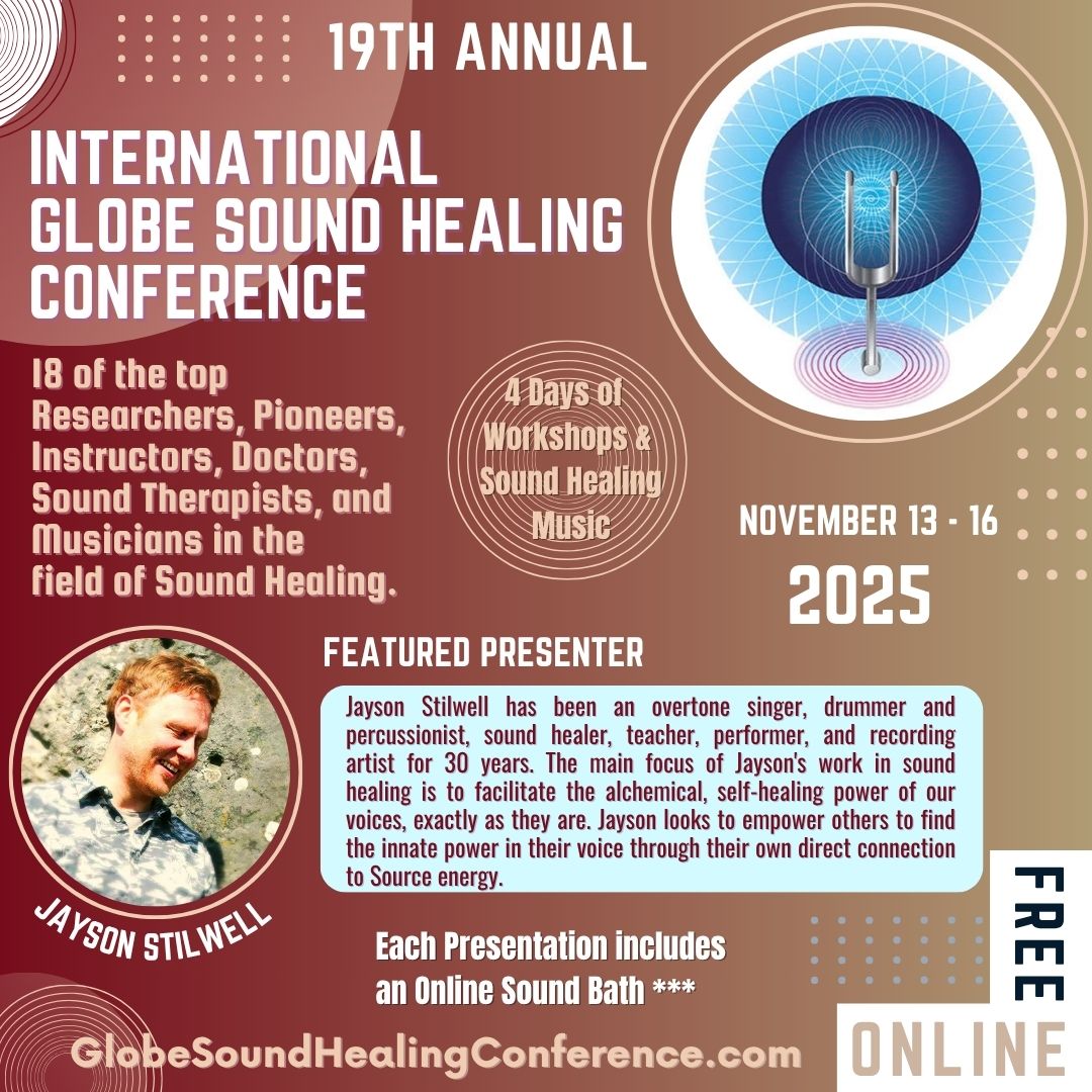 SoundHealingJoy's tweet photo. 19th INTERNATIONAL GLOBE SOUND HEALING CONFERENCE
November 13-16, 2025 - ONLINE - FREE

SOUND FOR HEALING AND HIGHER CONSCIOUSNESS

https://t.co/wjwWCE6U1r

#music #therapy #online #wellness #soundhealing #healing #soothing #fre https://t.co/nSDnfA3IvD