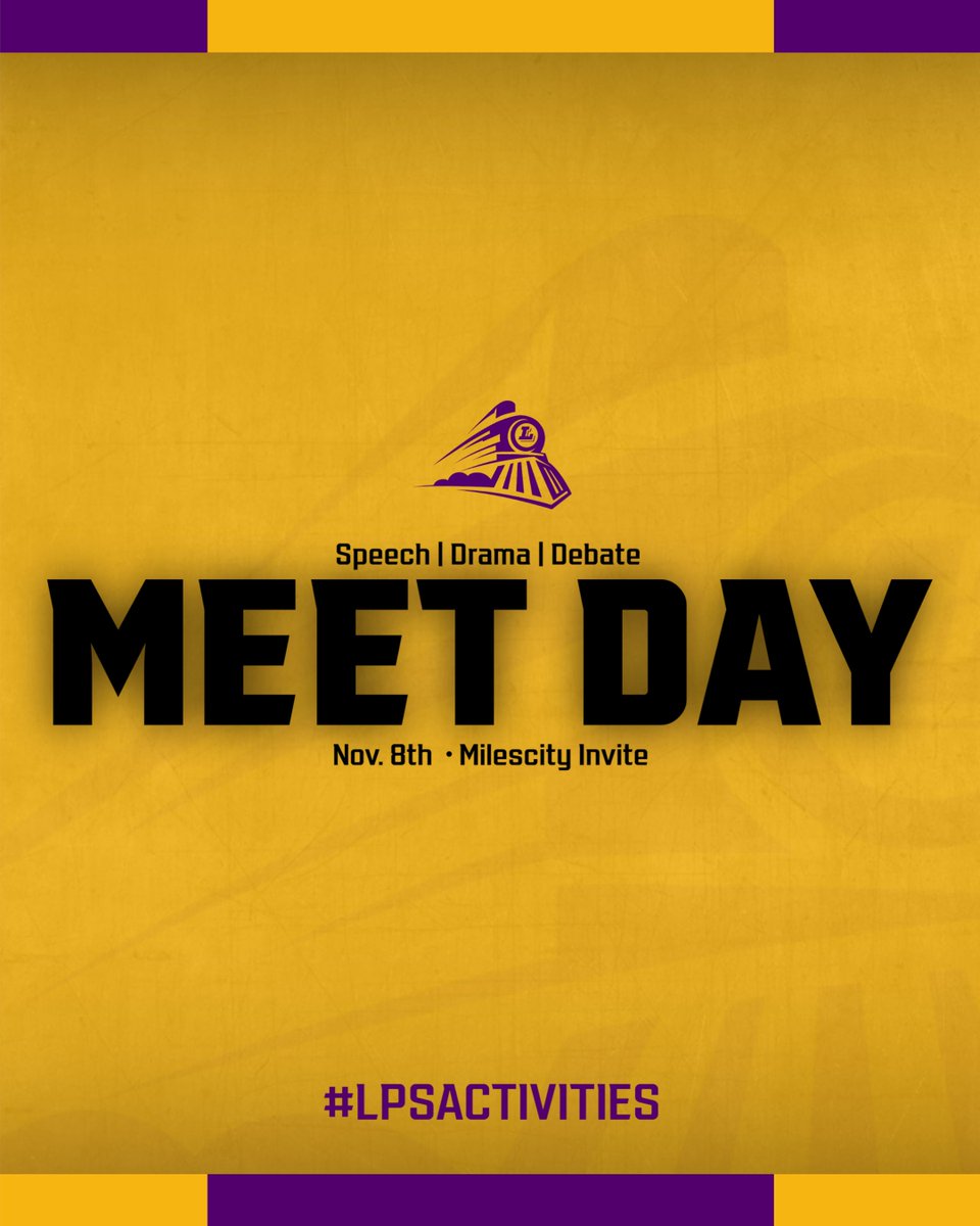 Good Luck Locomotive Speech, Drama, and Debate as they have their first competition of the season in Milescity. Go Locomotives! #lpsactivities