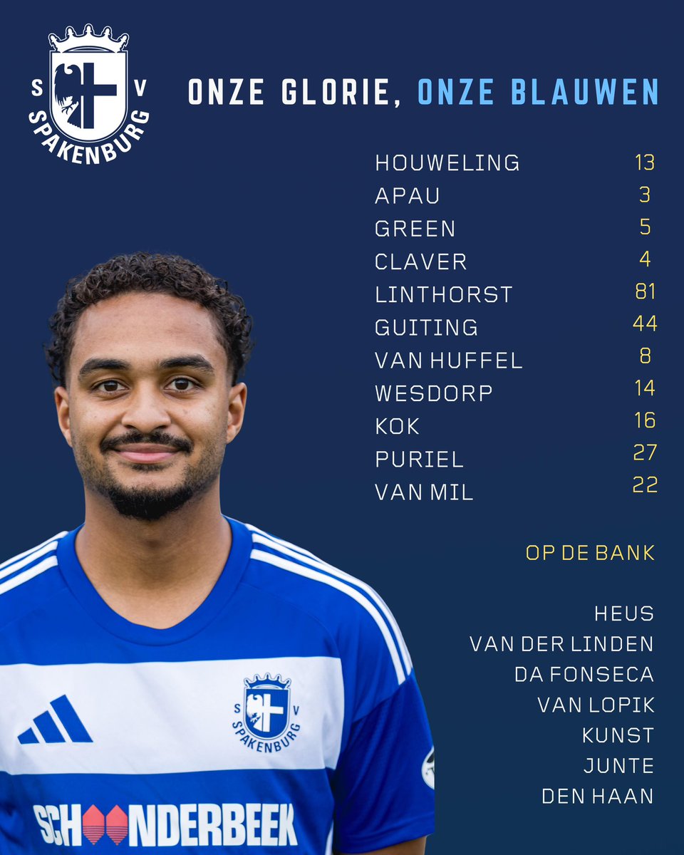 SV_Spakenburg's tweet photo. We spelen in de volgende opstelling. #almspa https://t.co/89BfmzXpNh