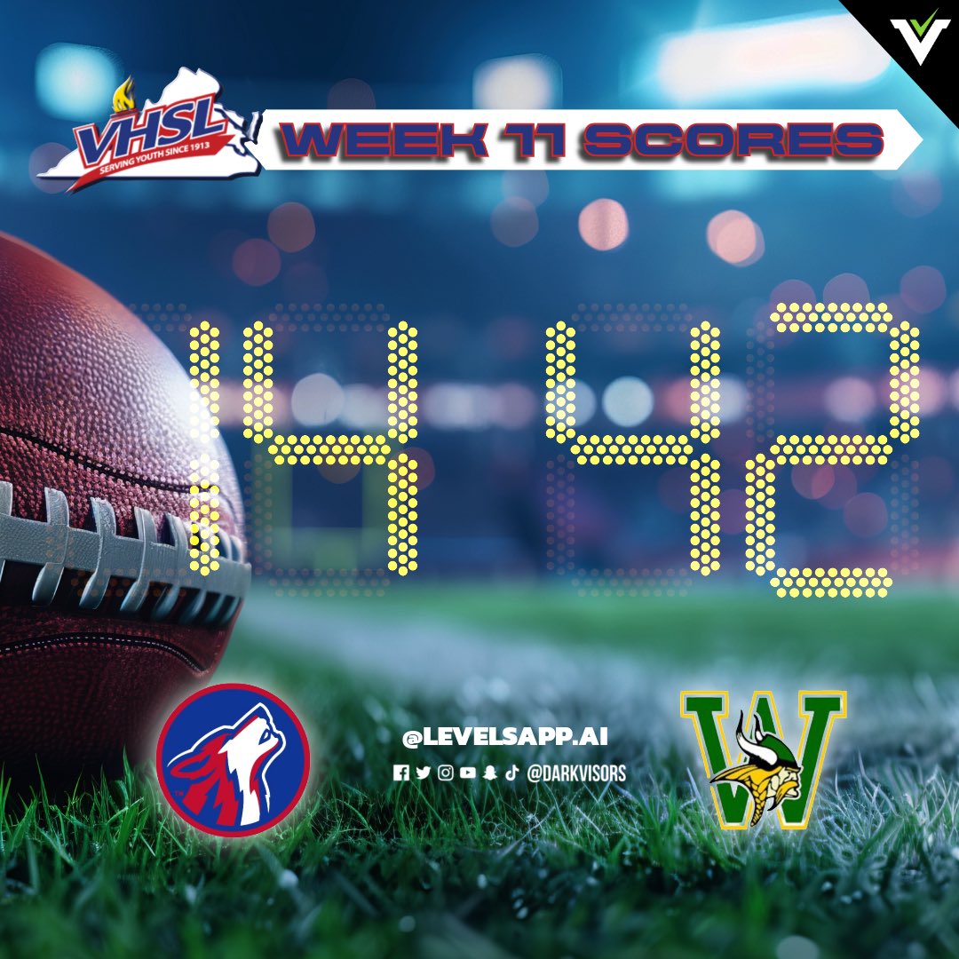 LevelsAppAi's tweet photo. Pt.1 π Week 11 Scores | LevelsApp x DarkVisors π₯
Final week of the regular season! Big finishes & playoff energy across VA π
Lake Braddock 31β34 @football_wshs
@CentrevilleFB 49β21 Oakton
@Patriot_HSFB 35β27 Gainesville
Gar-Field 14β42 @DaBridgeFB
#DMVFootball #LevelsApp https://t.co/KFs87WNIuJ