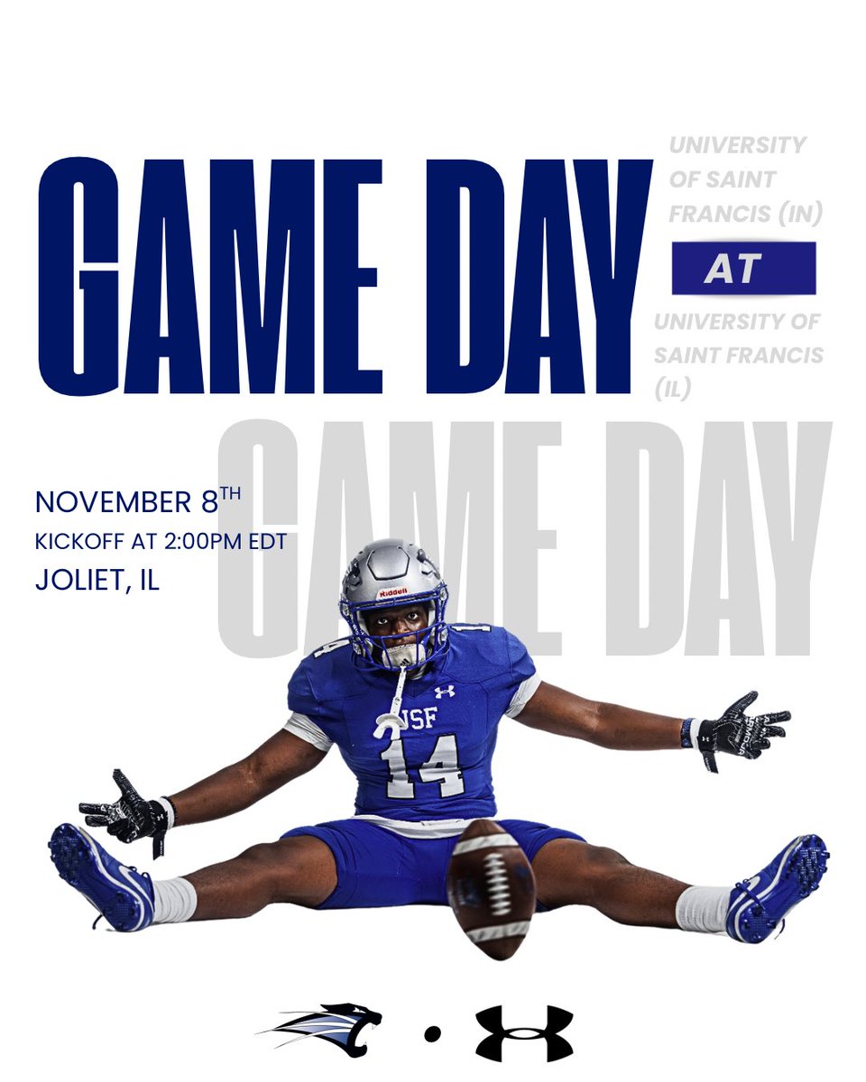 🐾 GAMEDAY! 🏈

The Cougars hit the road for another showdown this time against St. Francis (IL)!

📅 November 8
🕑 2:00 PM EST
📍 Joliet Memorial Stadium | Joliet, Ill.

🎥 Watch Live:youtube.com/@usffightingsa…

Let’s go to work, Cougar Nation! 💪