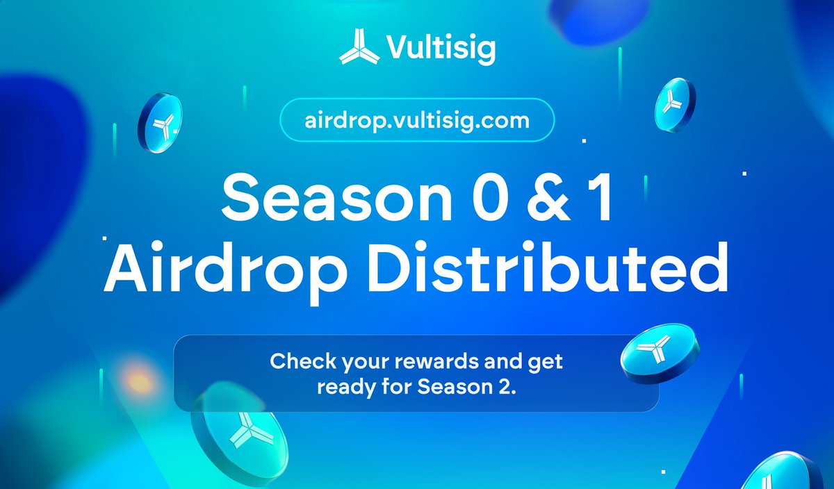 ✅ Season 0 &amp; 1 airdrops have been distributed!

Check your vaults that were registered for the airdrop.

Thank you to everyone who’s been part of the early journey, don't forget to register for season 2!