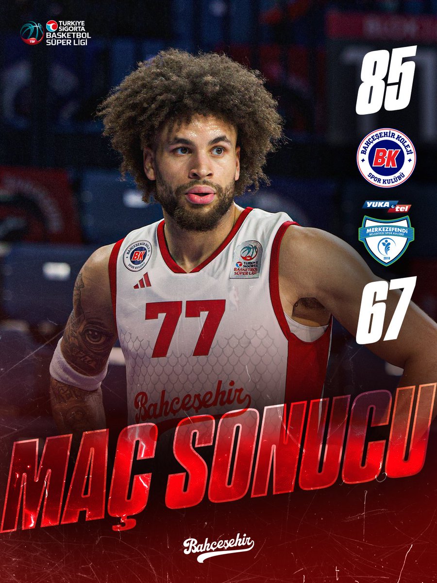 BKBasketbol's tweet photo. 💪 Evimizde Galibiyet Bizim!

Türkiye Sigorta Basketbol Süper Ligi | 7. Hafta | Maç Sonucu
🏀 Bahçeşehir Koleji 85 – 67 Yukatel Merkezefendi Basket

• Trevion Williams: 12 sayı, 11 ribaund, 7 asist
• Hunter Hale: 12 sayı, 2 ribaund, 3 asist, 1 top çalma
• ⁠Malachi Flynn: 12 sayı, 1 ribaund, 5 asist
• Kenan Sipahi: 9 sayı, 1 ribaund, 5 asist
• ⁠Mateusz Ponitka: 9 sayı, 1 ribaund, 1 asist, 2 top çalma
 
❤️💙 #HayalineKanatlan | @basketsuperligi
