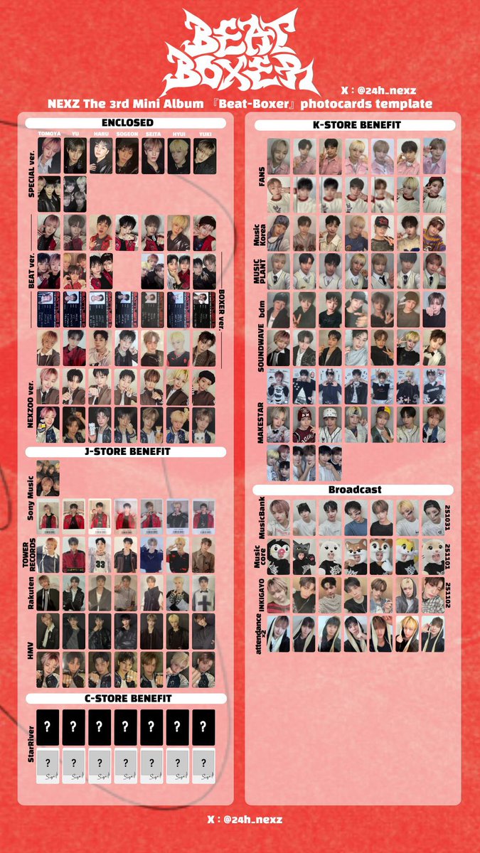 NEXZ Beat-Boxer トレカ NEXZ 3rd Mini Album 『Beat-Boxer』 photocards template Update