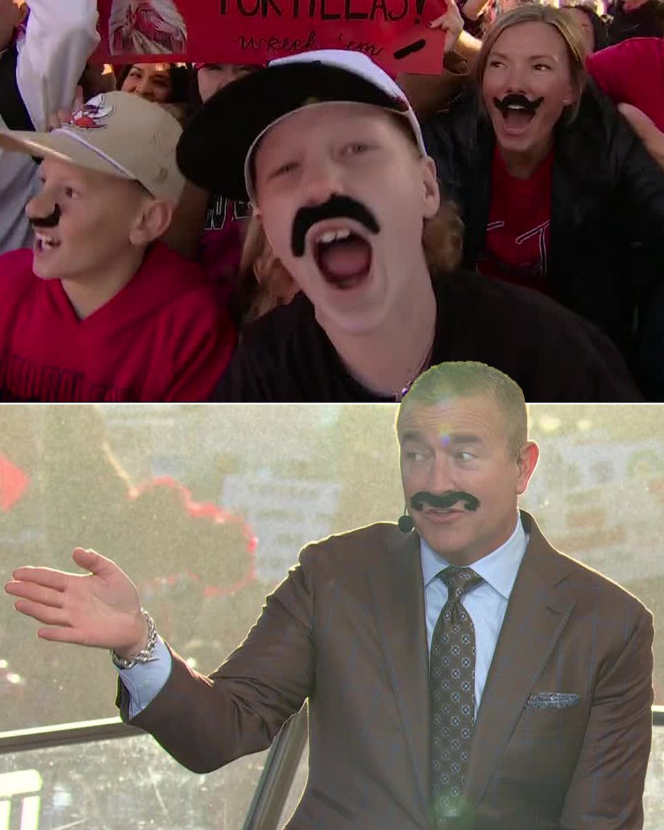 Lubbock, we mustache you a question ...

Are you THIS ready for GameDay? 🔥 <a href="/KirkHerbstreit/">Kirk Herbstreit</a> got the memo 🤣