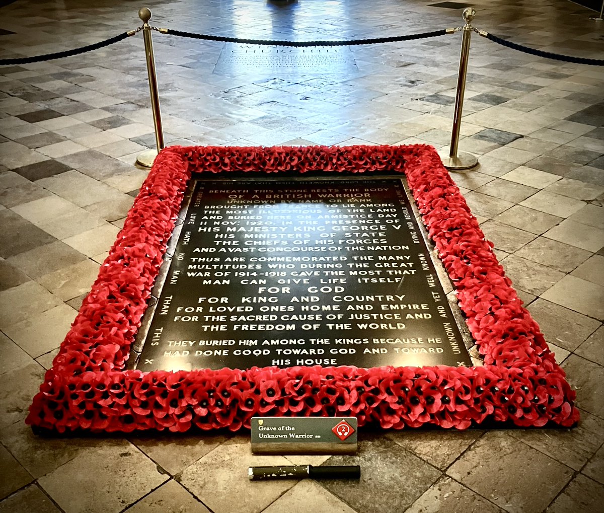 At this time of year, appropriately, the Baton at the foot of the grave of the Unknown Warrior....Buried 11th November 1920 in the Nave of Westminster Abbey 

Thinking of all those who survived all theatres of WW2, the effects of service, those posted as missing and all their