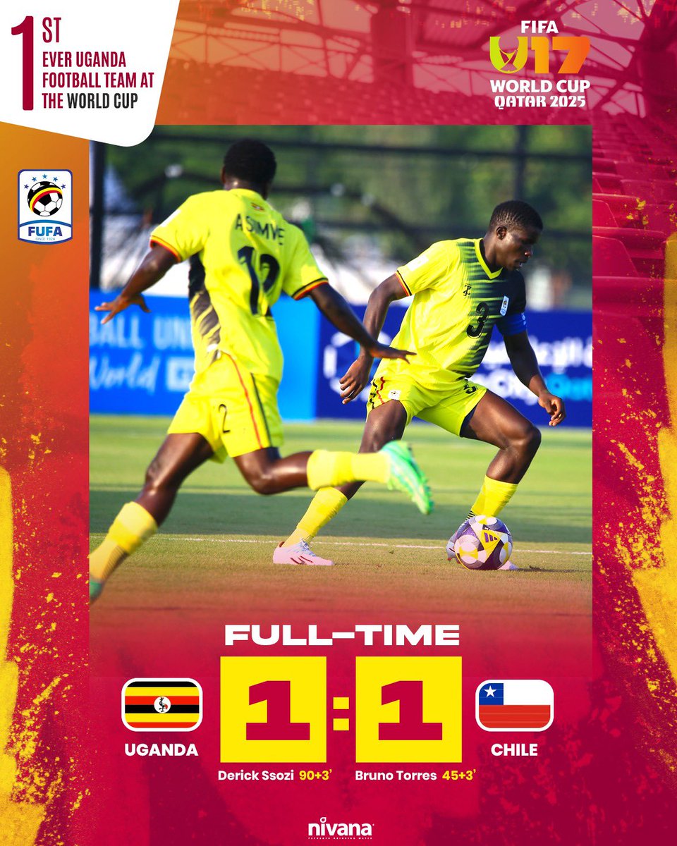 A draw in Qatar ✍️

Full-Time! Uganda U-17 1️⃣-1️⃣ Chile U-17

#UGACHL | #U17WC