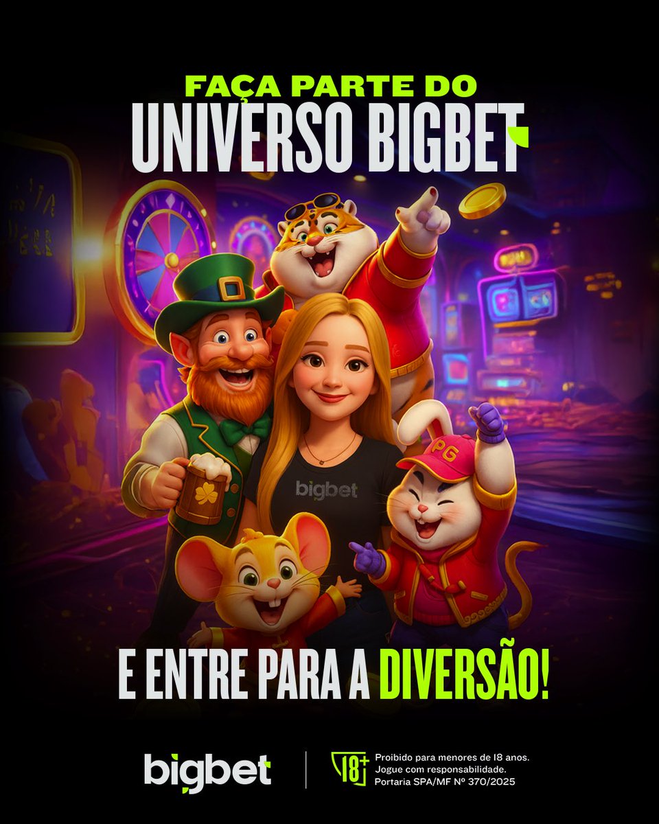Entre no clima da BigBet e descubra um universo cheio de personagens, energia e muita diversão. 🤩

Prepare-se para viver cada momento com intensidade e fazer parte de algo único. 

A BigBet espera por você! 💚

🔗 big.bet.br