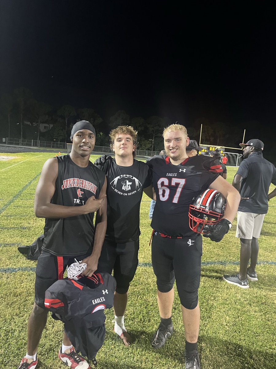Big win last night for Jupiter Christian in the playoffs

36-0

These boys are riding high.