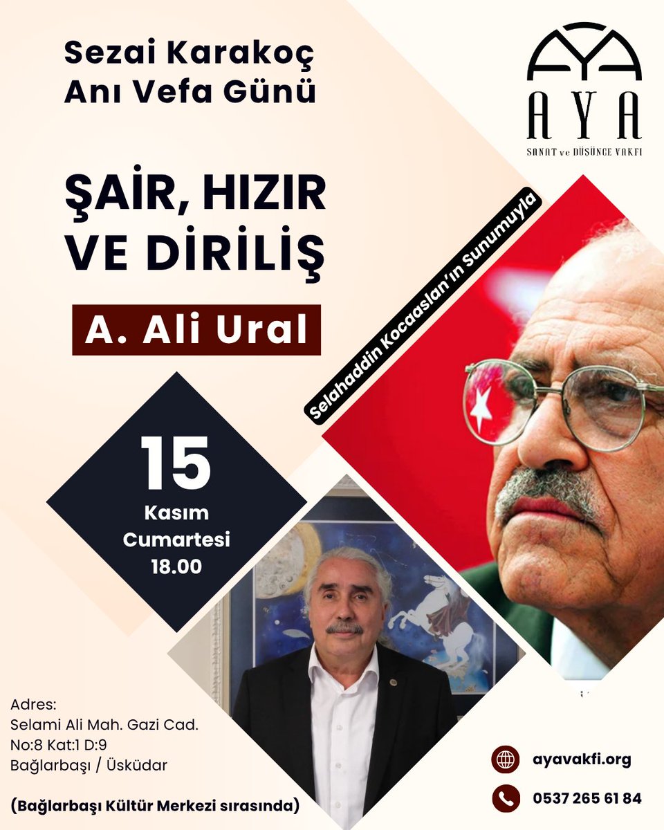 Şair, Hızır ve Diriliş. A. Ali Ural AYA'da.