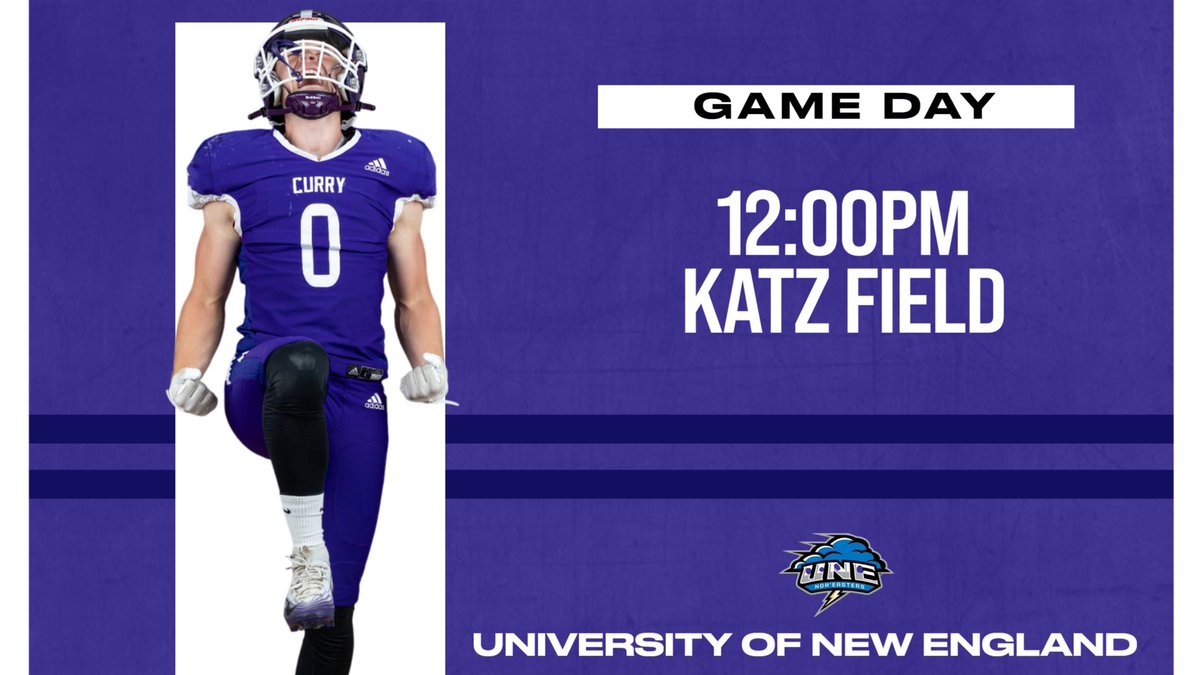 Game Day‼️

We’re back at Katz today for Senior Day and BIG <a href="/CNE_Sports/">Conference of New England</a> Championship implications 🏈

#PurpleREIGN☔️