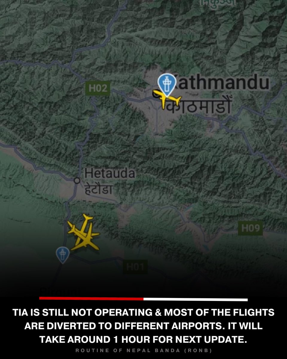 TIA is still not operating &amp; most of the flights are diverted to different airports. It will take around 1 hour for next update.