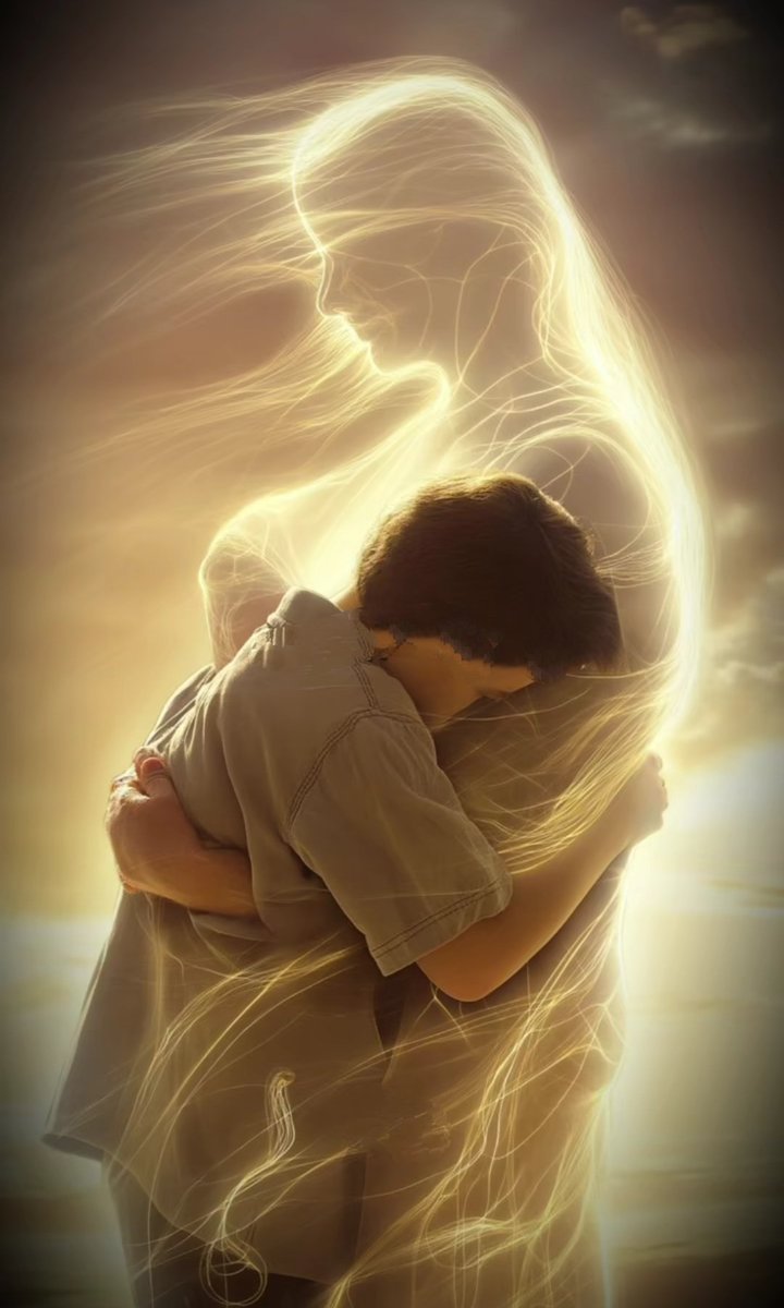 ruhinrhyme's tweet image. In the quiet glow between worlds,
a mother’s embrace becomes language—
not of words, but of light and soul.
Her warmth speaks what time forgot,
translating love into silence—
a promise that even in absence,
connection still finds a voice. 
#vss365
#language