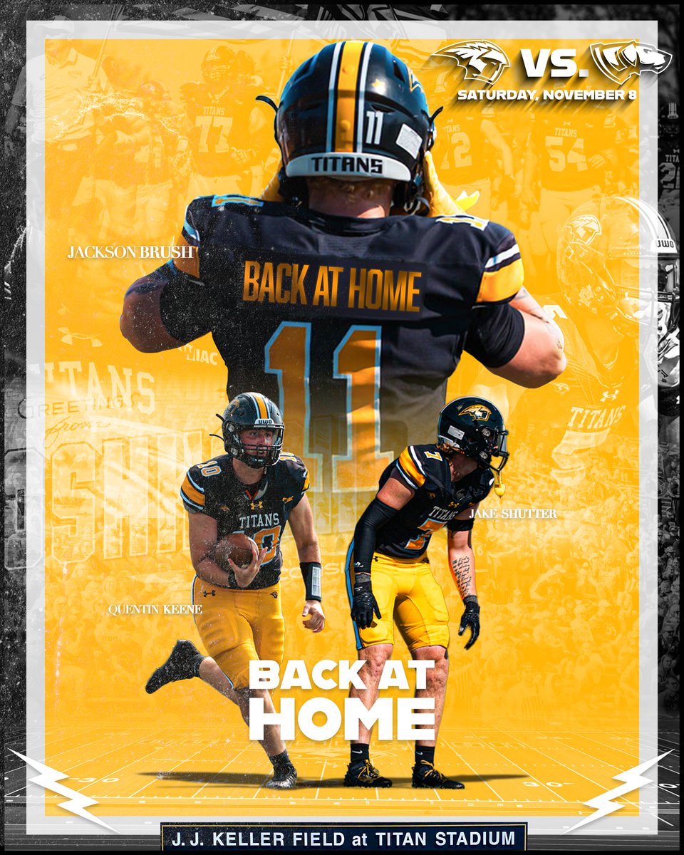 UWOFootball's tweet image. Back at J. J. Keller Field today.

Titans vs. UW–Stevens Point — time to defend our home turf!⚡️

#GoldStandard | #NOW