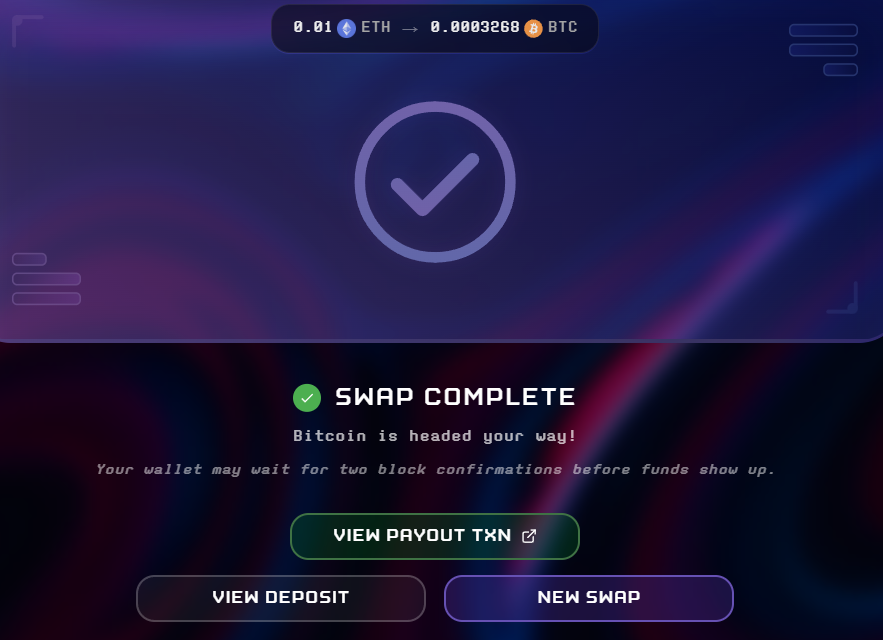 aatambtc's tweet image. Just swapped some ETH to BTC on @riftdex and the whole thing took under a minute. like actually fast.

What makes this different is it&apos;s the first peer-to-peer bitcoin trading protocol. you&apos;re keeping full custody the whole time, no multisigs, no third parties holding your bags.…