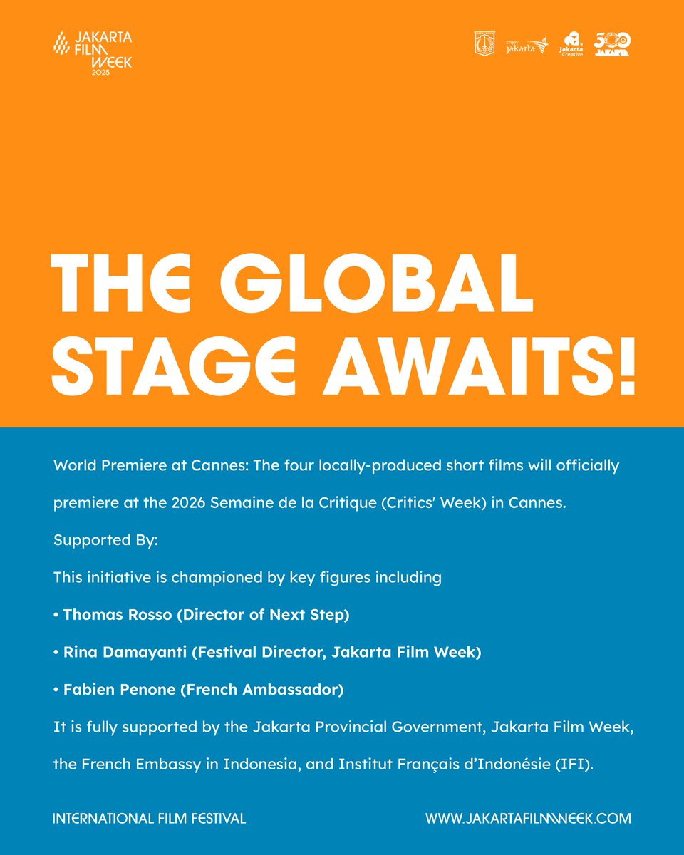 Exciting news for Indonesian cinema! 🎬✨

We are thrilled to announce the launch of Next Step Studio Indonesia, a landmark program launching in 2026. This initiative is a major collaboration between Cannes' legendary Semaine de la Critique (Critics' Week), KawanKawan Media, and