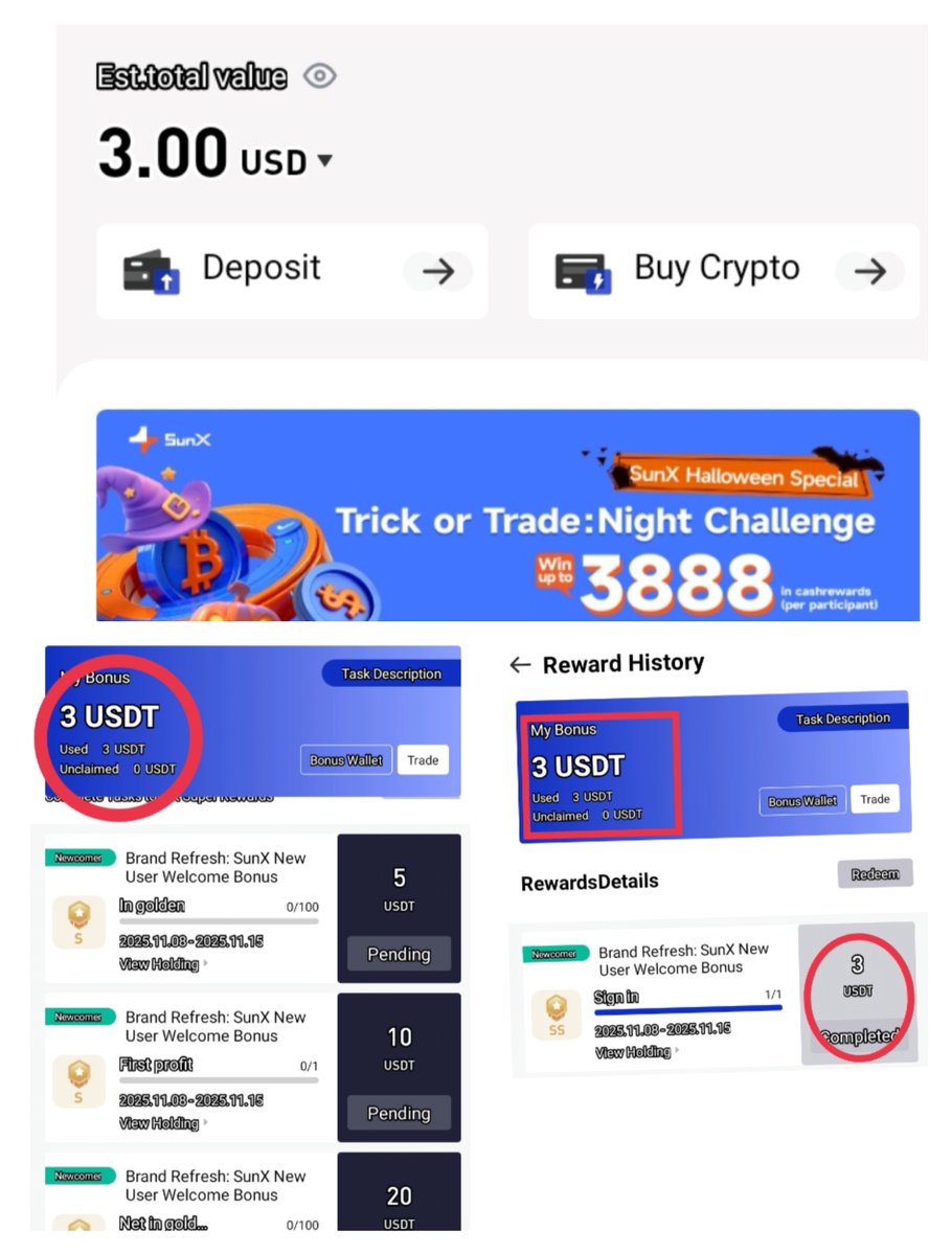 You can Claim free $3 after register WITHOUT KYC...can be trade on future trade...

Link : sun-x.io/#/login?invita…