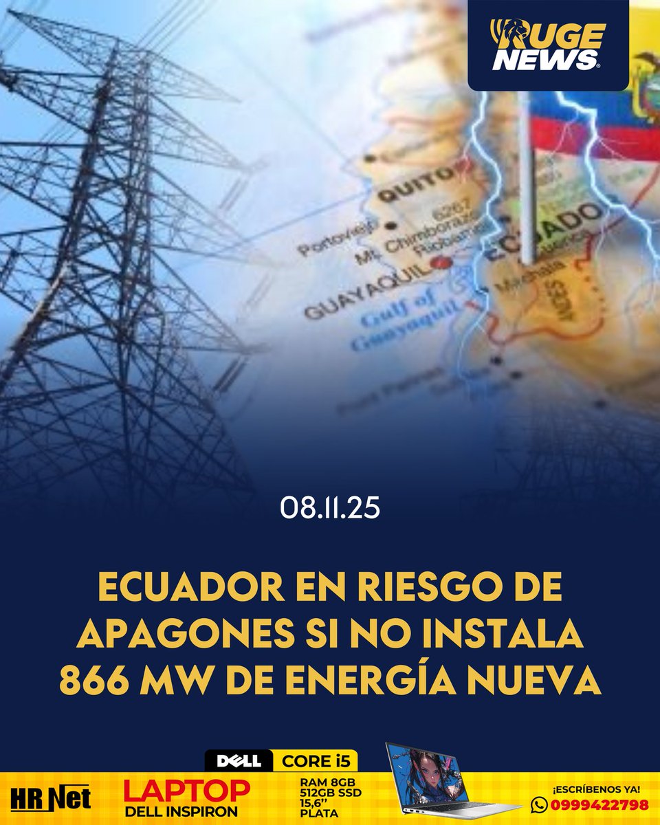 El Cenace advierte que Ecuador enfrenta un déficit de 866 MW de generación eléctrica. Sin nuevos proyectos, el país dependerá de Colombia para evitar apagones. Los fallidos contratos con Progen agravan la crisis del sistema. #EnergíaEcuador #CrisisEléctrica #RugeNews