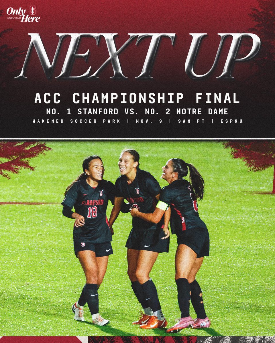 No. 1 vs. No. 2 for the ACC Championship Sunday!

🗞️ » stanford.io/4qOED5f

#GoStanford