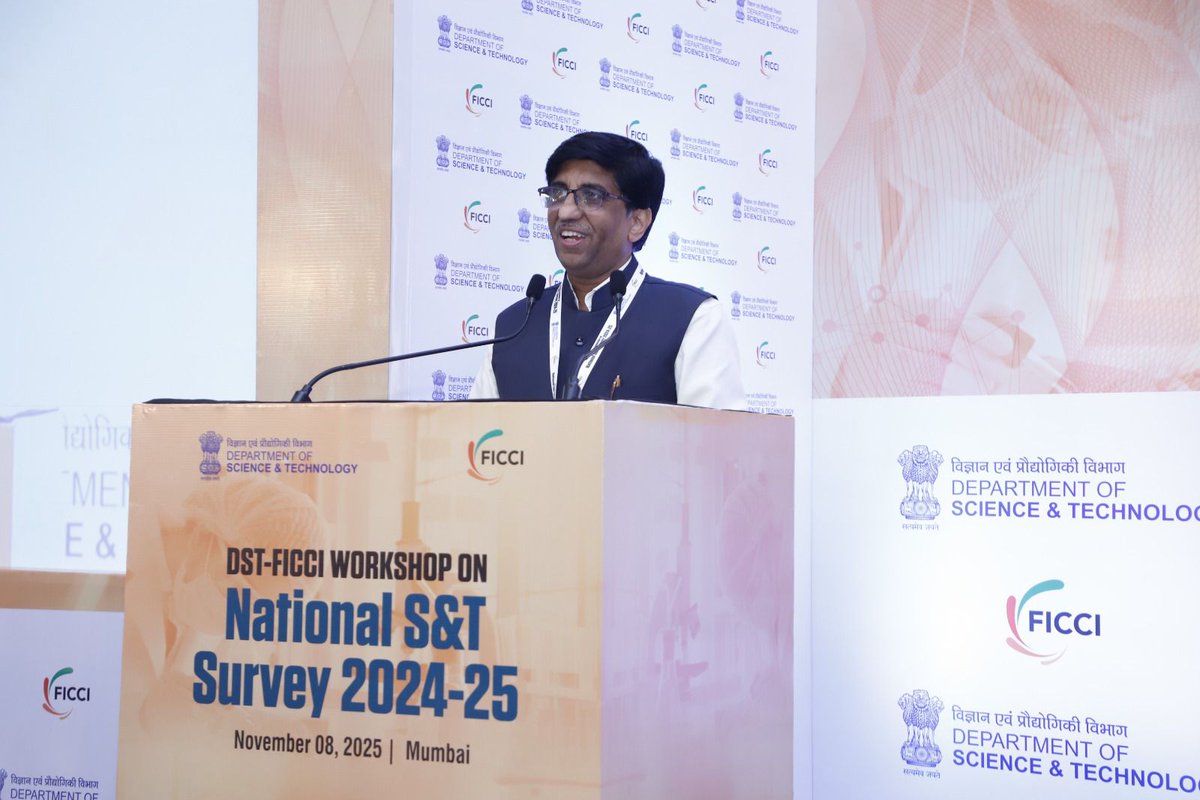 karandi65's tweet image. A workshop on National S&amp;amp;T Survey 2024–25 was organized by @IndiaDST in collaboration with @ficci_india in Mumbai to sensitize industry to share relevant R&amp;amp;D data as a national responsibility.