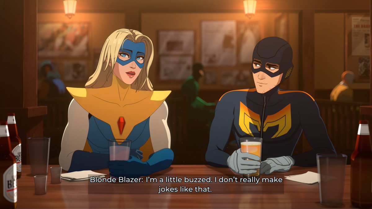 TheVarlinator's tweet image. Dispatch is a real breath of fresh air! 

Combining the joy of Telltale-style narrative, with the familiar Invincible-style superhero setting and some truly stellar VA performances, this has been a fantastic ride so far!

also, Blonde Blazer? mmmmh 😘