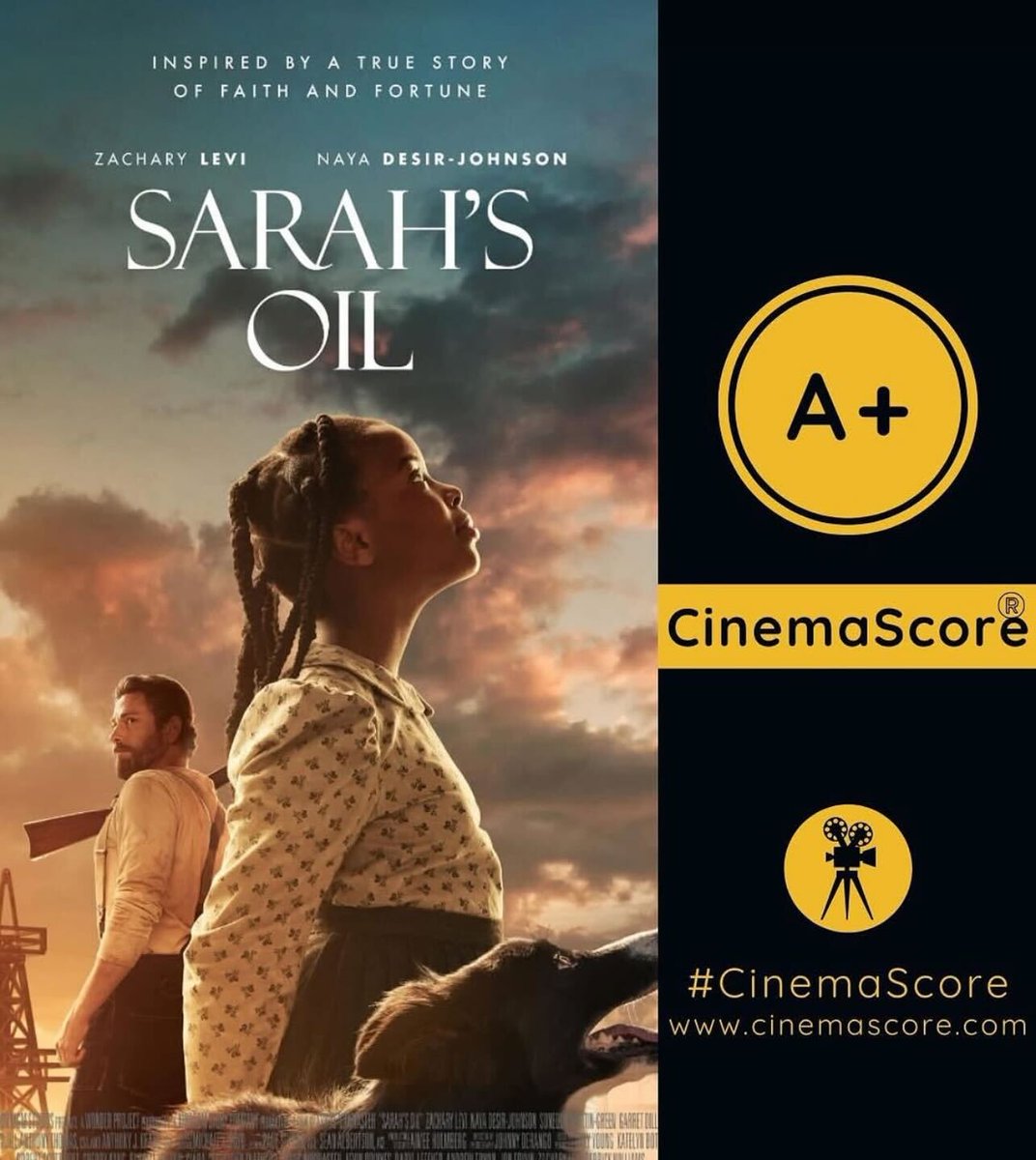 AmazonMGMStudio's tweet image. #SarahsOil has an A+ CinemaScore! We’re thrilled that audiences have been inspired by Sarah’s incredible story. Don’t miss this inspirational true story, now playing in theaters everywhere!