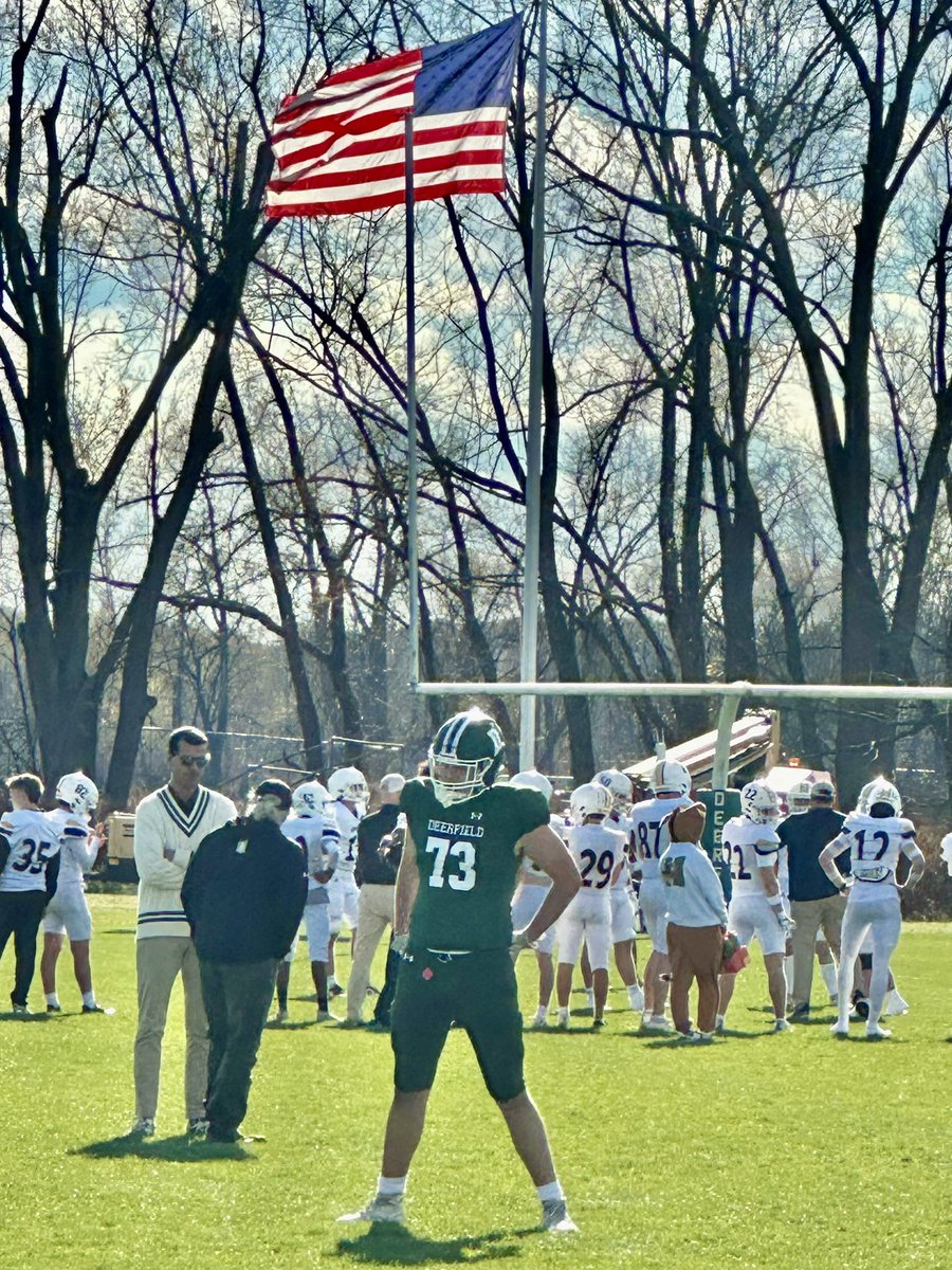 Game on, says #73! #BeatChoate #GoGreen! Go <a href="/DABigGreenFB/">Deerfield Academy Football</a>! <a href="/Deerfield/">Deerfield</a>
