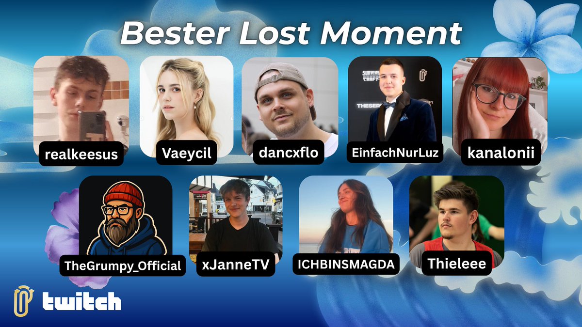 Unsere Nominierten in der Kategorie
Bester Lost Moment:

Jetzt Voten unter: clip-awards.de

Spenden unter: gofund.me/27385c4f2

#TwitchDE #clipawards #lostmoment #lost #twitch #streamer #event #gala