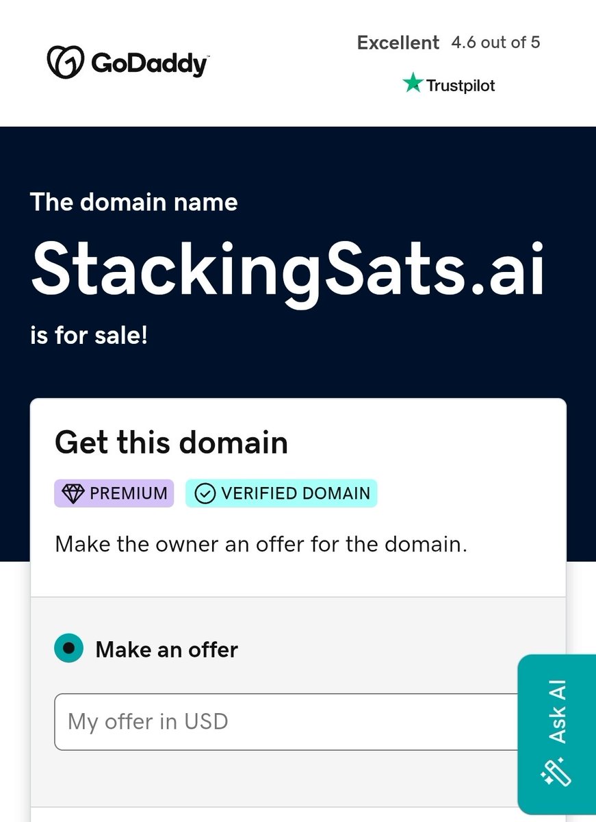 CindiKit's tweet image. Buy - Stack - Hodl
StackingSats.ai
StackinSats.com
⏫️⏫️⏫️⏫️⏫️⏫️⏫️⏫️⏫️
#domainnameforsale #bitcoin #stackingsats $BTC #Domains #AI