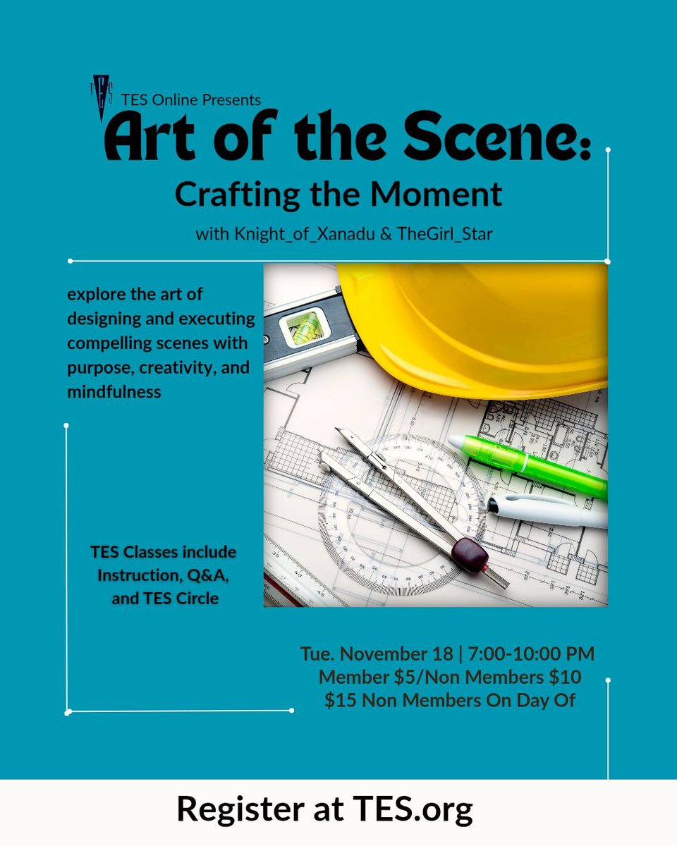 TESKink's tweet image. Master the Art of the Scene! ✨ Join Knight of Xanadu &amp;amp; TheGirl_Star Tue. Nov. 18 @ 7pm Online. Learn to craft compelling, intentional moments: prep, structure, safety, &amp;amp; aftercare. Skip the chaos, embrace the artistry. Register now! (Link in confirmation email)
​#OnlineClass
