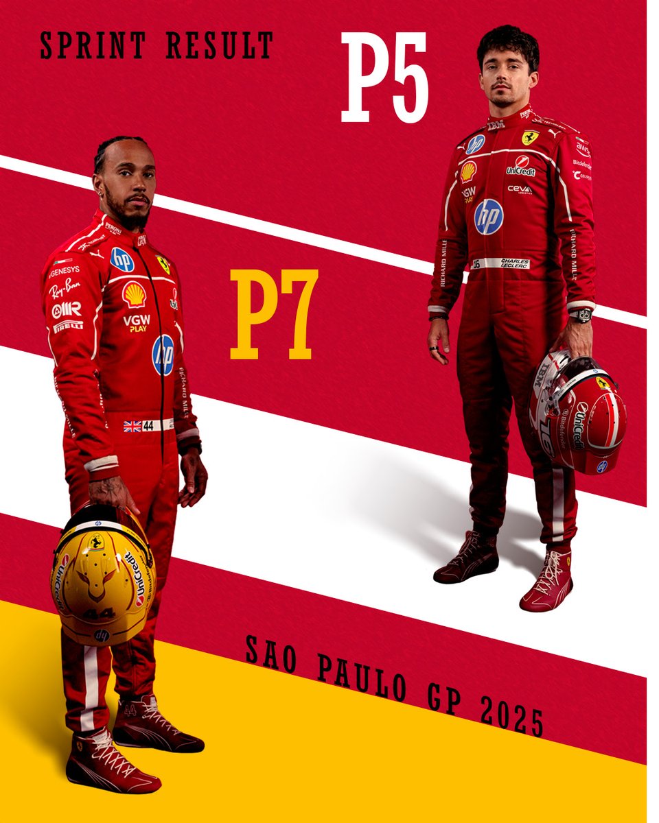 That's P5 and P7 in the Sprint Race in Brazil.