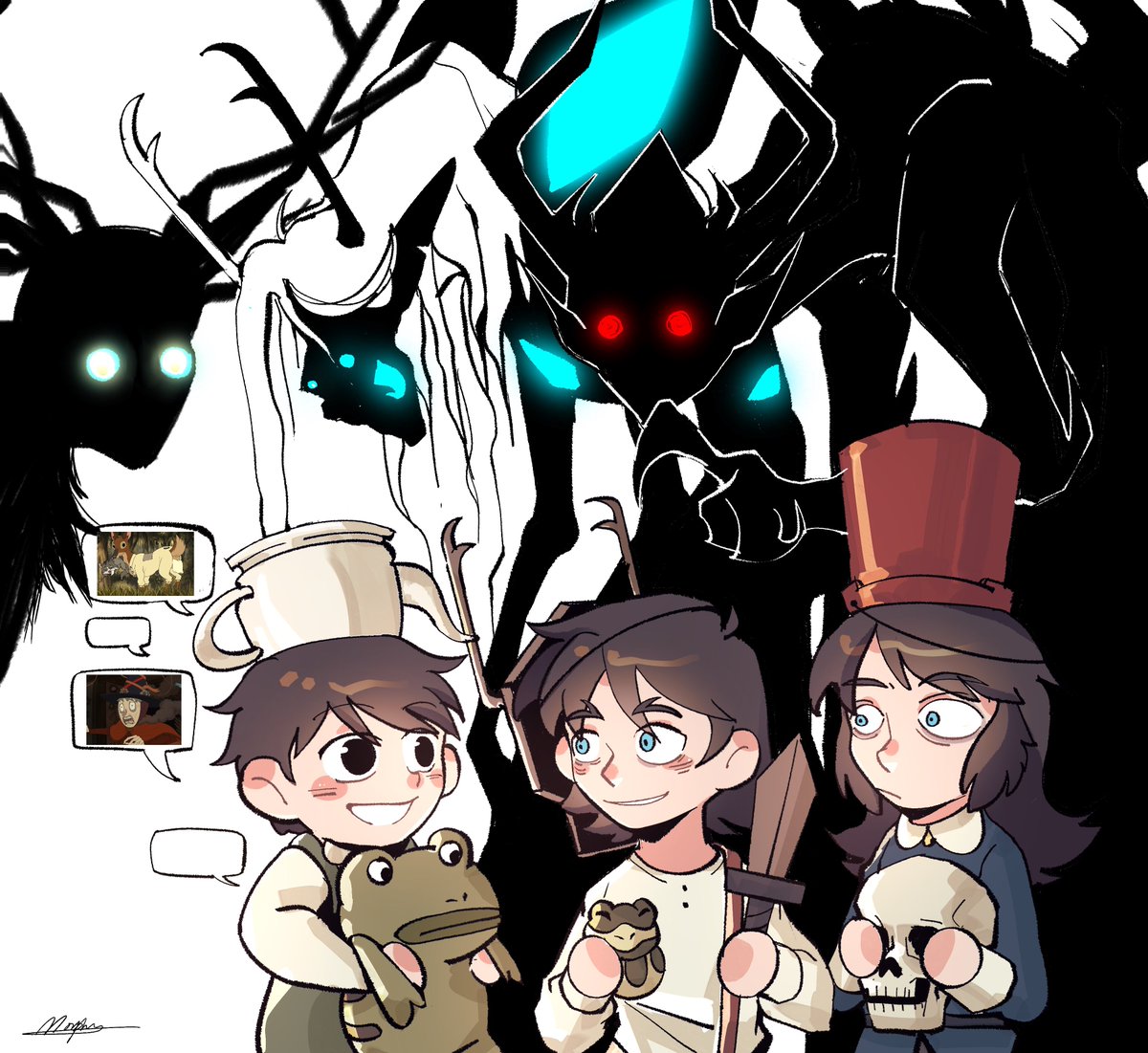 Morphine_JQ's tweet image. “I beat the Beast!”
 #OverTheGardenWall #TheOwlHouse #Hauntedhotel