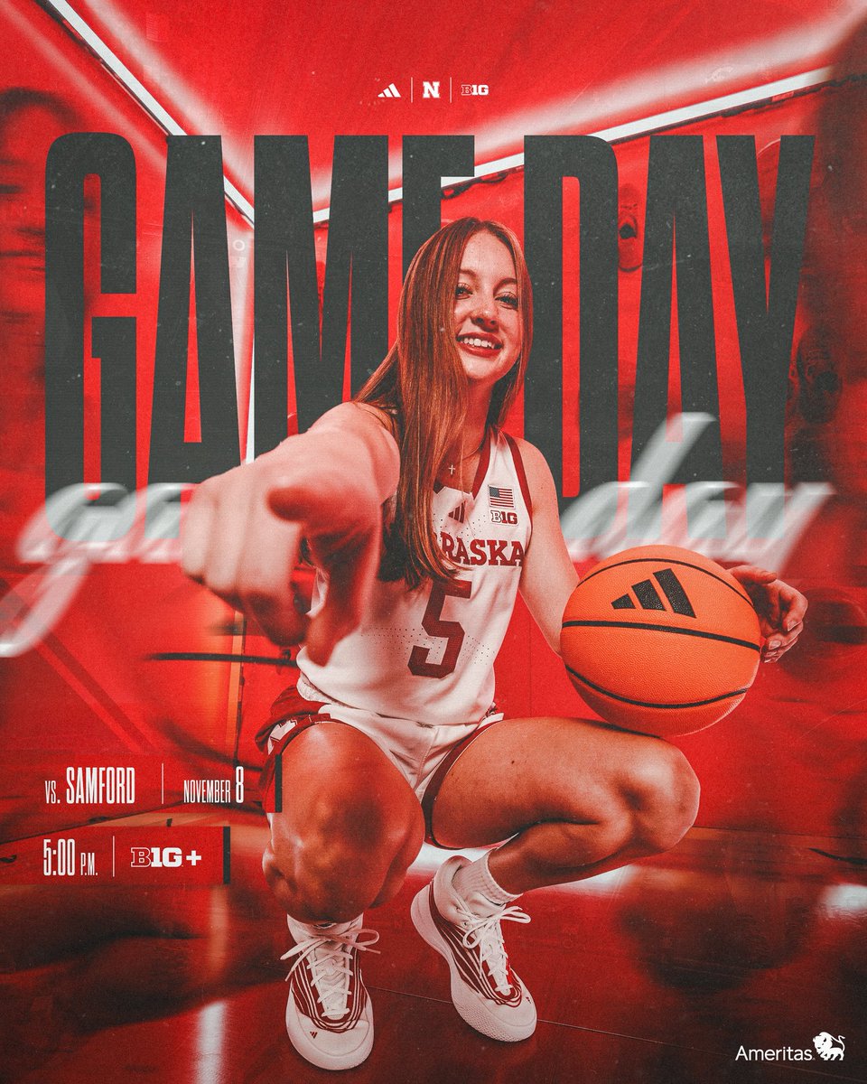 HuskerWBB's tweet photo. Battling the Bulldogs 

🆚: Samford 
📍: Pinnacle Bank Arena
⏰: 5:00 p.m. CST 
📺: B1G+
📻: Huskers Radio Network https://t.co/q2bTS8mDrJ