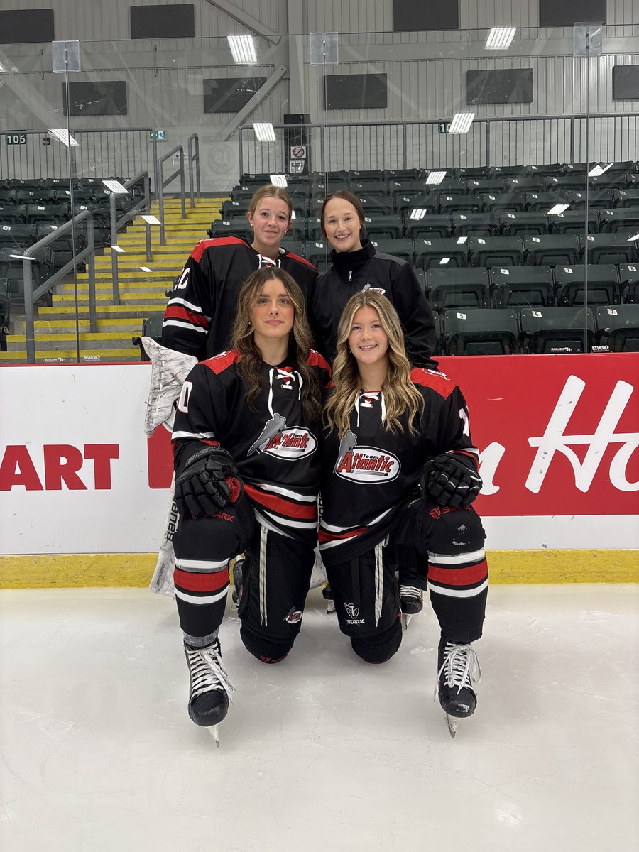 hockeynl1935's tweet photo. We’re so proud of our four Hockey NL members representing Team Atlantic at the Female U18 Nationals!
Dawson (Bay Roberts), Hurley (GFW), Shute (Harbour Grace), Urquhart (Deer Lake) — good luck as you play for GOLD tonight at 7 PM, CBS Arena! 🥇🚨
#TeamAtlantic #HockeyNL https://t.co/gSmd2lVZCn