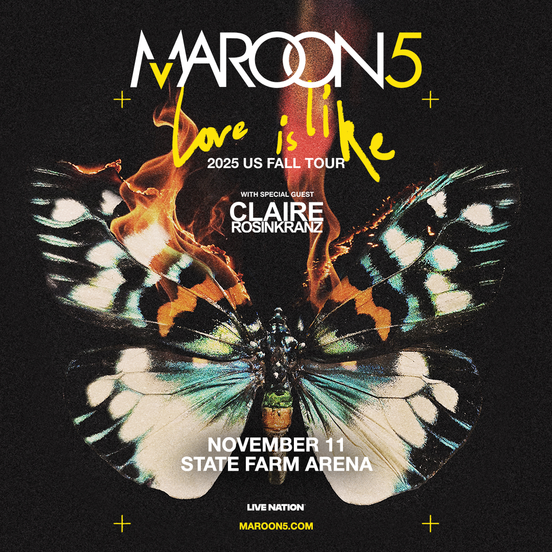 Maroon 5 is bringing their Love Is Like Tour to State Farm Arena on November 11th, and Q99.7 has your chance to win a pair of last-chance tickets all weekend long! 🎟️🔥 Get your tickets now at Ticketmaster.com