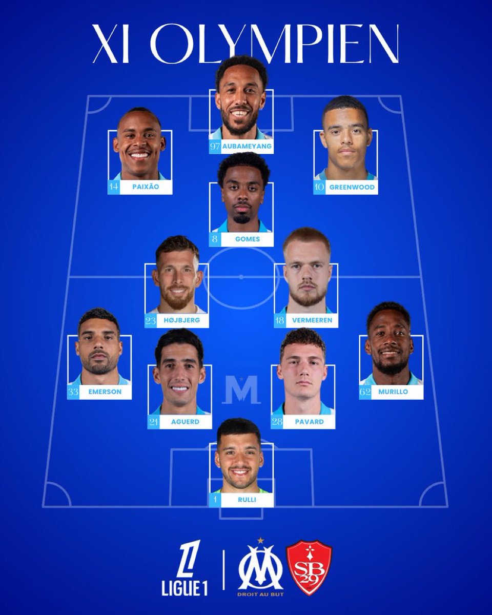 🚨Compo officielle : #OMSB29 

#TeamOM 

📸 <a href="/Mercat_OM/">MercatOM</a>