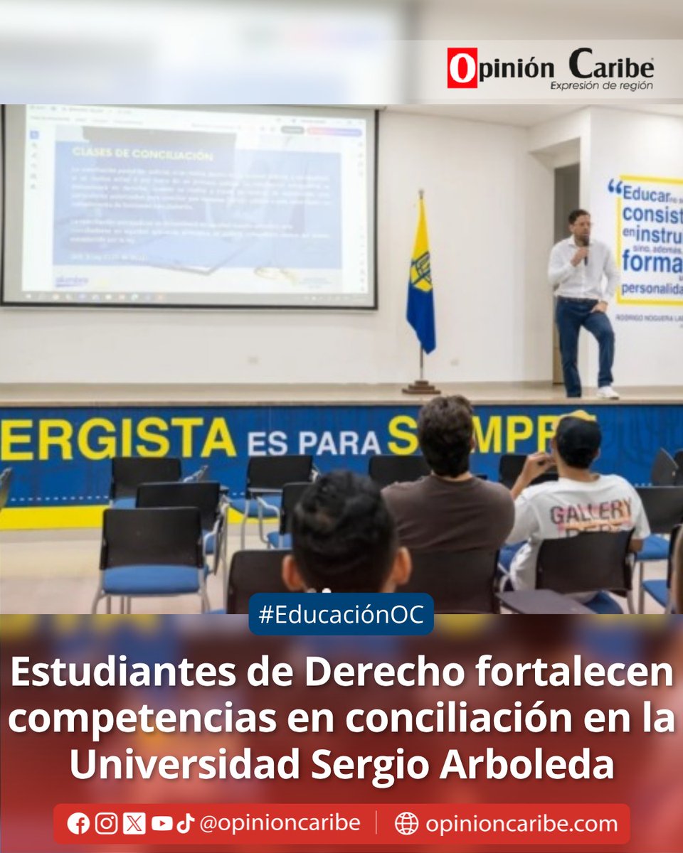 opinioncaribe's tweet photo. #EducaciónOC Estudiantes de VIII semestre del programa de Derecho de la Universidad Sergio Arboleda, sede Santa Marta, participaron en el Seminario Taller en Conciliación, una iniciativa académica liderada por la Institución con el propósito de fortalecer las competencias prácticas y habilidades en métodos alternativos de solución de conflictos de los Sergistas. 
➡️https://t.co/lyErEkQ1sW

@by_vicro500 @ElCallejeroSM @LaSergioSM
