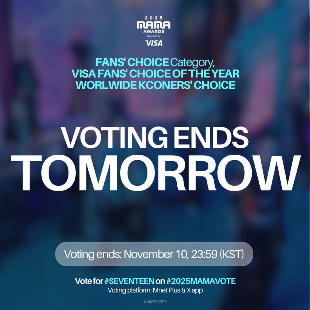 mnwndrafts's tweet photo. RESET TIME CARATDEUL, TOMORROW IS THE LAST DAY OF VOTING. SO DROP UR VOTES NOW WE NEED TO MAINTAIN THE TOP 1, LETS HELP EACH OTHER CARATS. DO NOT IGNORE THE VOTING POLLS! JUST KEEP DROPPING THE TAGS!! 

1 REPOST = 1 VOTE
1 REPLY = 1 VOTE

#2025MAMAVOTE #SEVENTEEN https://t.co/pvWmRE7Eyi