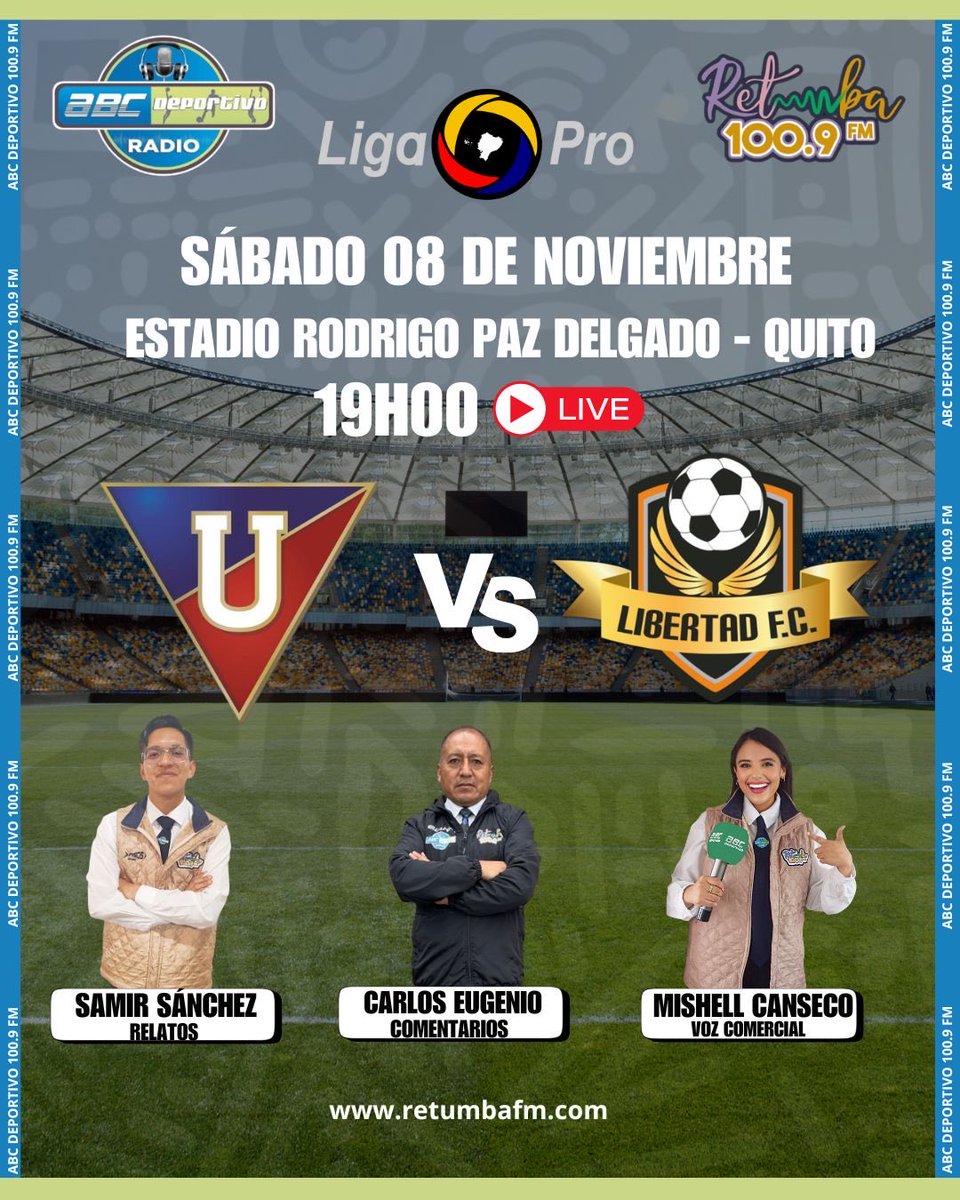 Hoy partidazos de Sábado

Liga Pro un solo dial 100.9 FM 

#ABCDeportivo
#RadioRetumba