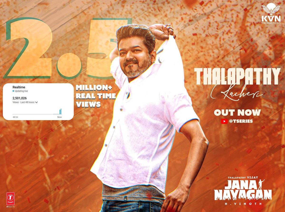 Sanmugapriya51's tweet image. Blast-u blast-u 🔥*
*Because it is #Thalapathee #Kacheri 💥*

#2.5M real time #views ❤️*
#ThalapathyKacheri