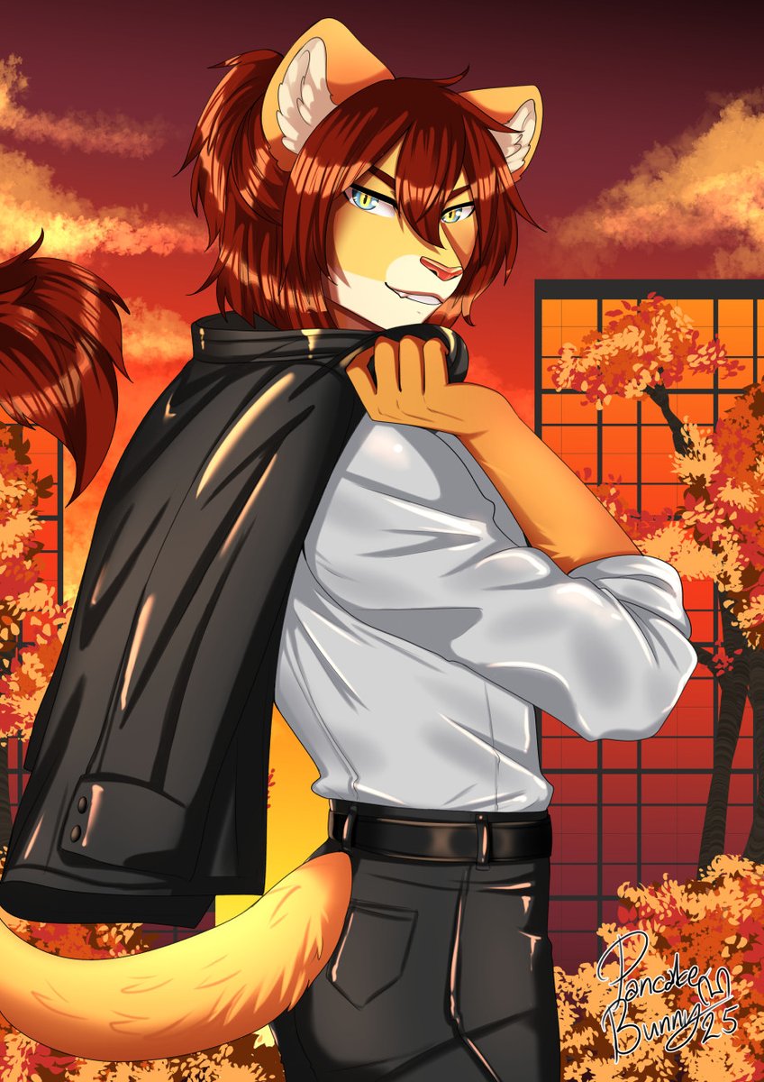 Completed YCH for the handsomely adorable
@sammydalion.bsky.social

x3 I love drawing his hair xD  This YCH is still open if anyone is interested ^^  

Art by me, PancakeBunny  
#Furry #furryartist