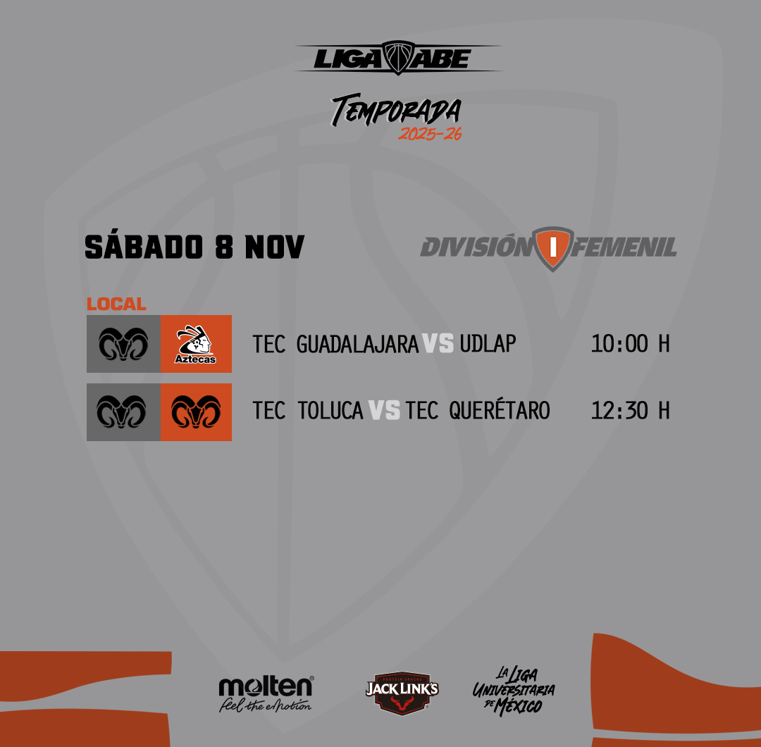 🗓️ #AgendaABE DI Femenil.  

Resultados y Estadísticas en abemexico.org #LigaABE | #MoltenMéxico | #JackLinksLatam
