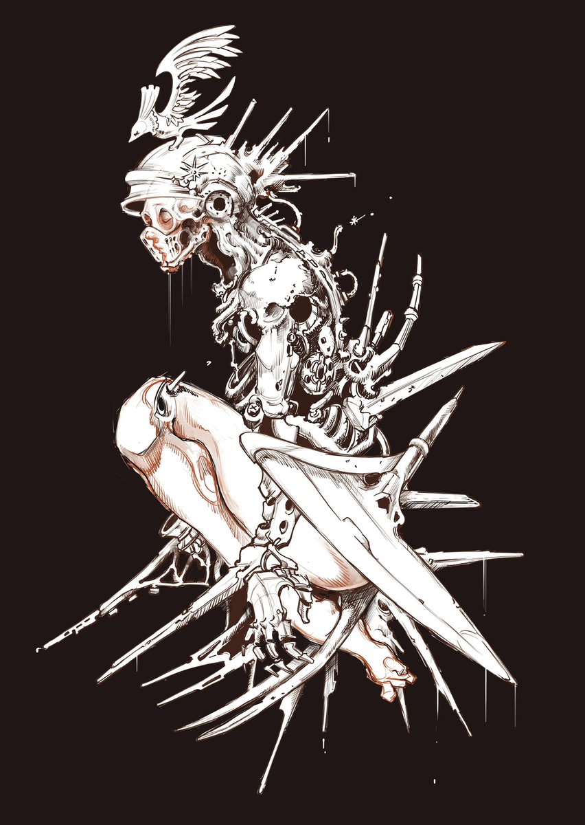 meta_meta_a's tweet photo. A shroud of Seraph/ 皮膜
(Seraphim series)🪽🖤☠️🐦

It is cold here.
I was on the verge of decay.
Yet still, I live.

#OC #originalcharacter #creature #creaturedesign #characterdesign #fantasy #darkart #myart #illustration #wip https://t.co/H7Qe5i3xEl