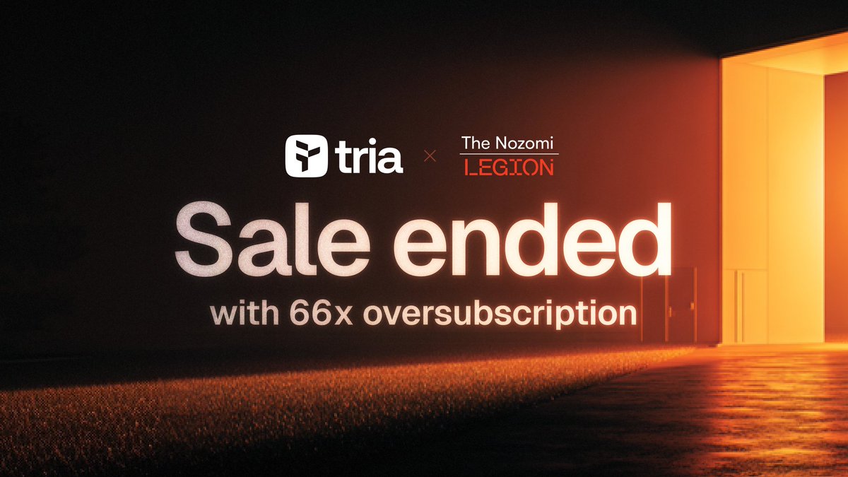 haonguyenon's tweet photo. Tria’s Community Round saw 4,500+ applications, $66.7M+ requested, and a 6,671% oversubscription.
Allocation emails will be sent in 24-48 hours—recipients have 24 hours to confirm and deposit.
Not open to U.K. or U.S. residents.
@useTria
#Tria #Crypto #Web3 #CommunityRound https://t.co/cH2kSFZine